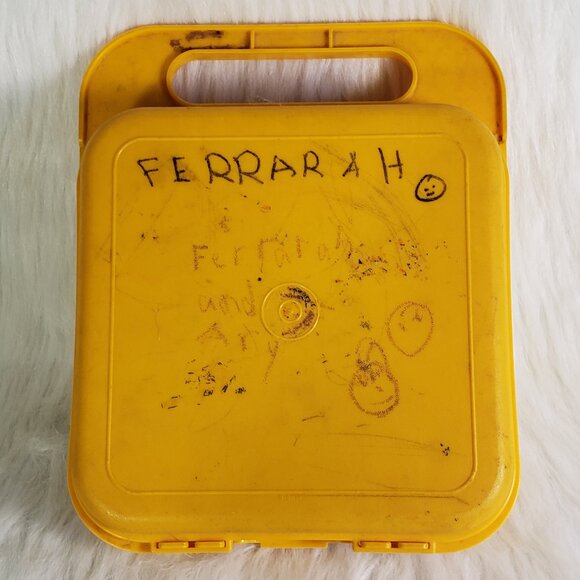 1990's Vintage Tupperware stencils alphabet lunch box and stencils set - Picture 3 of 6